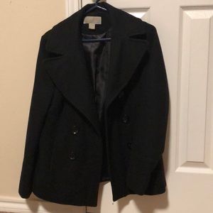 Michael Kors black wool pea coat